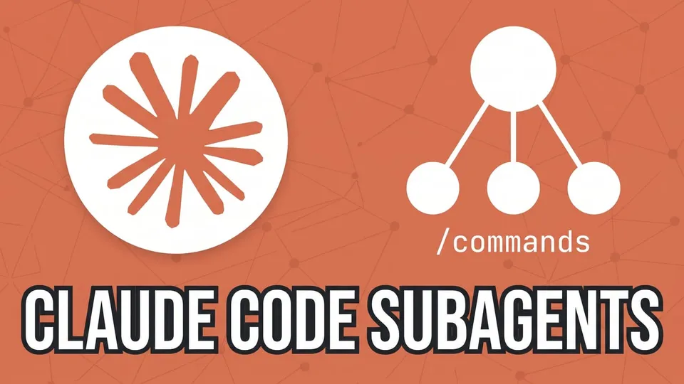 Claude logo on a white badge next to a delegation tree icon, with the title Claude Code Subagents below