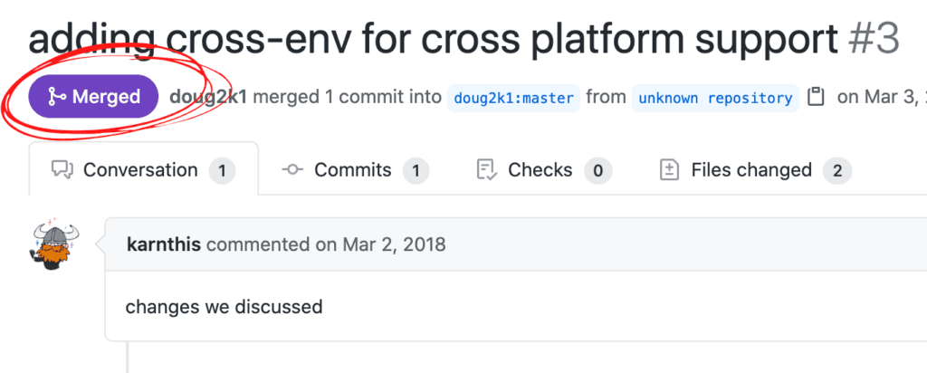 pull request mergeado